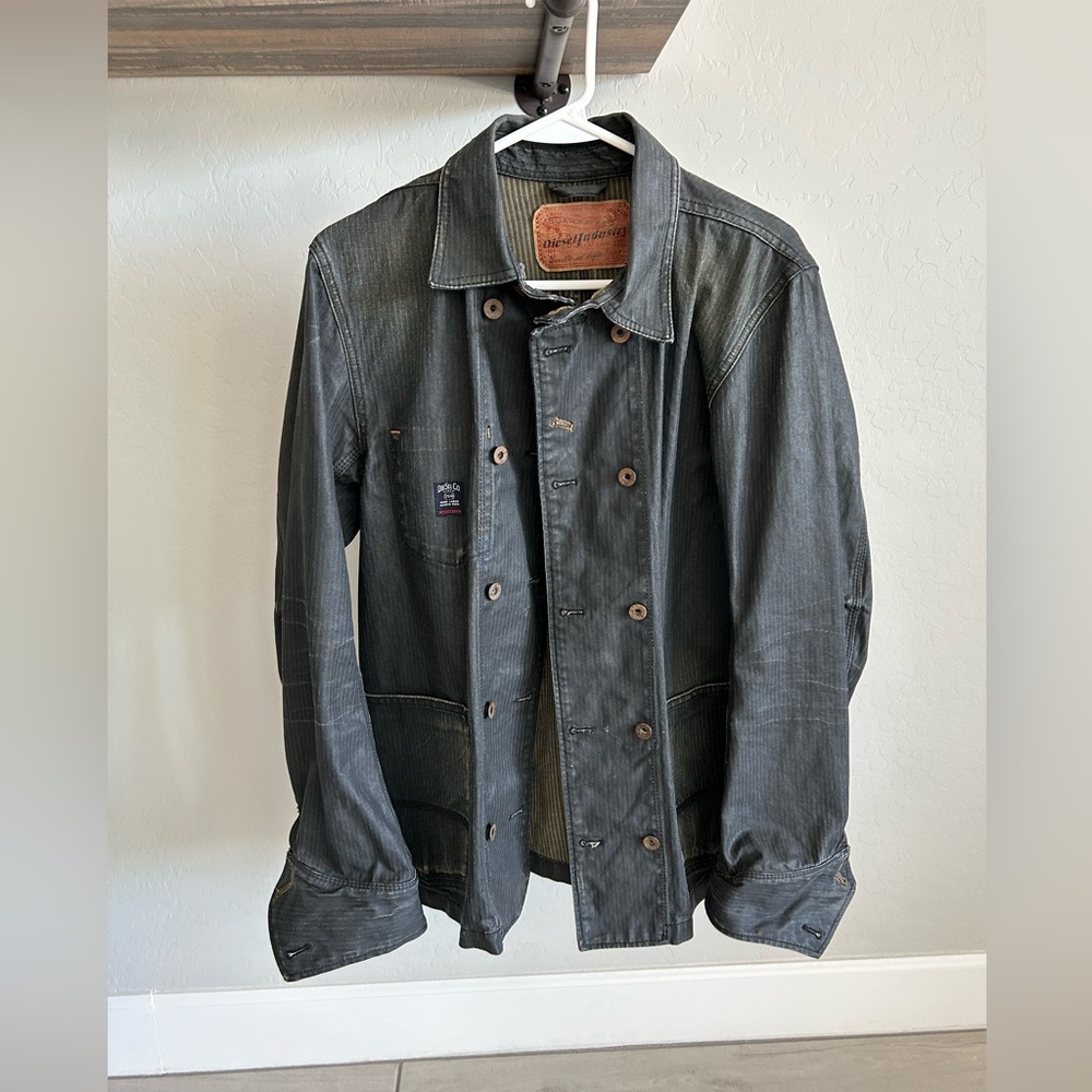 Men’s Diesel waxed jean jacket SZ M